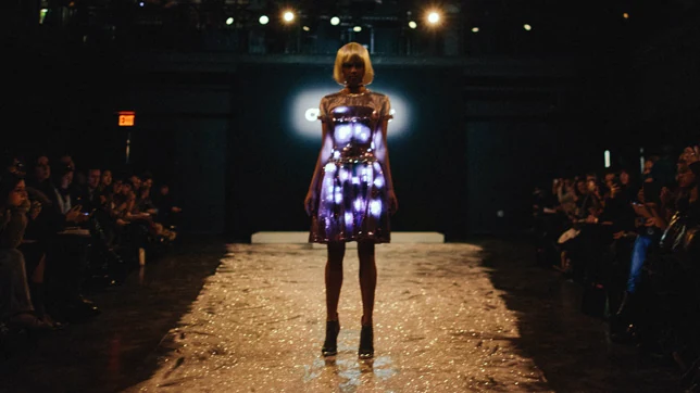 Illuminated CuteCircuit dress on the New York Fashion Week runway